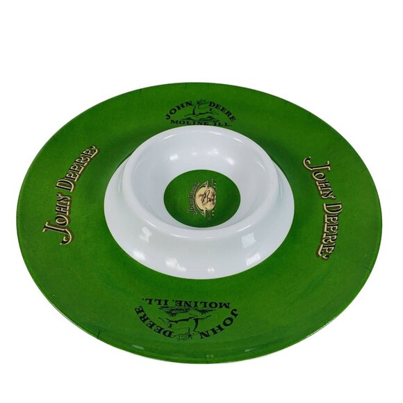 John Deere Green Chip Dip Serving Tray Melamine Ware 13" Farmhouse Kitchen Decor - Picture 5 of 13